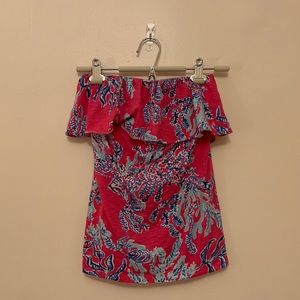 Lilly Pulitzer Wiley tube top in Capri Pink Samba